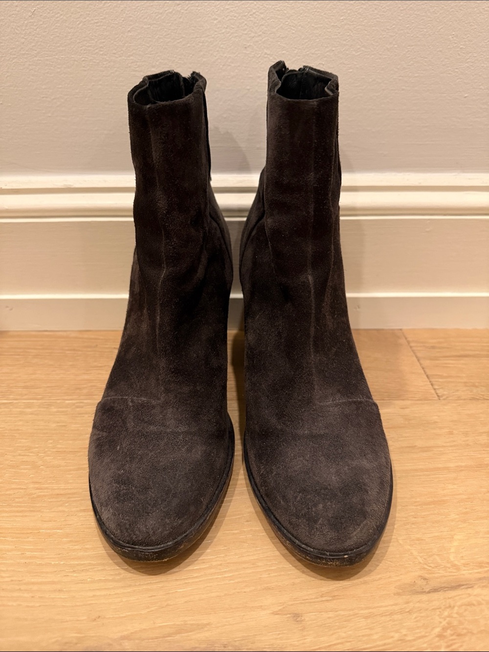 Rag & Bone Dark Grey Suede Chelsea Boots